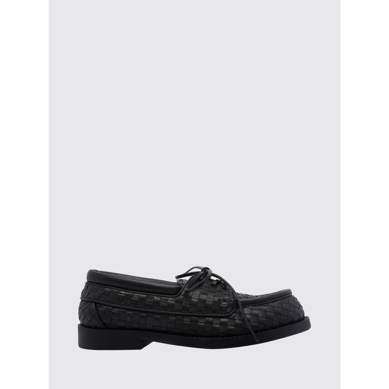 Bottega Veneta Men Bottega Veneta Pier Woven Calfskin Boat Shoes